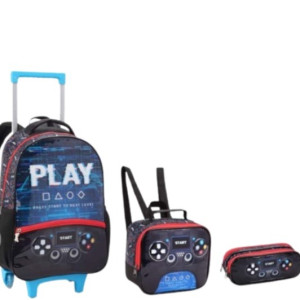 Mochila Infantil Masculina 17" Com Rodas-43307-923