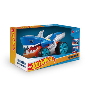 "hot Wheels Carros Tubarão Com Luz E Som "