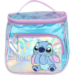 Lancheira Termica Stitch Mao/costas Azul C/bolso
