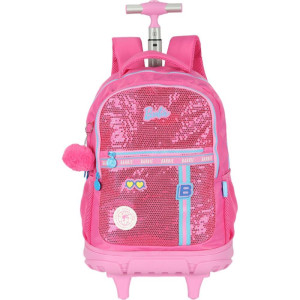 Mochila Com Rodinha Barbie Pink G C/paete