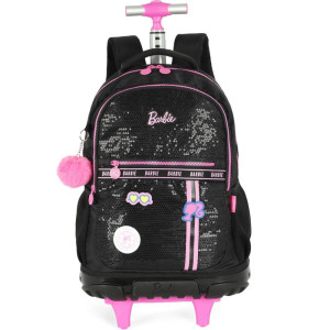 Mochila Com Rodinha Barbie Preto G C/paete