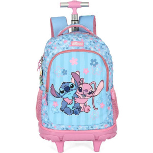 Mochila Com Rodinha Stitch Rosa G