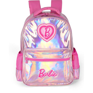 Mochila Infantil Barbie Pink Holografico G
