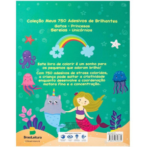 Livro Com Adesivos 750 Ades.strass Sereias 32pg-123804-90752