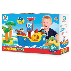 Brinquedo Educativo Navio Pirata Baby Land C/30blo-068150-81271
