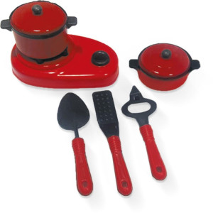 Brincando De Casinha Kit Cozinha Red Pequeno 4mod.-123594-83194