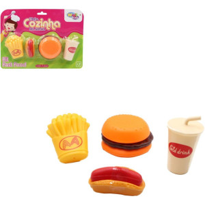 Brincando De Casinha Kit Fast Food 4 Pecas