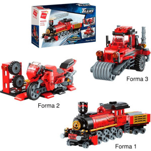 Brinquedo Para Montar Combo Transportes 3em1 305pcs
