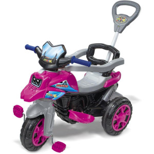 Veiculo Para Bebe Moto Trail 30kg C/som Rosa-124047-88595