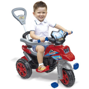 Veiculo Para Bebe Moto Trail 30kg C/som Vermelha-124046-50385