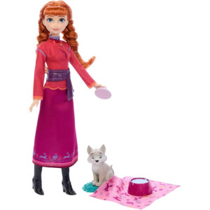 Boneca Disney Frozen Anna Com Bebe Raposa