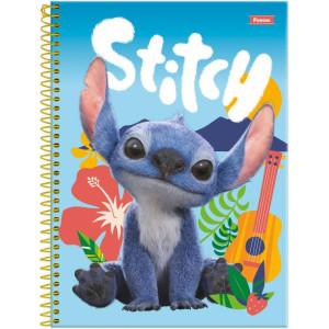 Caderno 01x1 Capa Dura Stitch Movie 80f