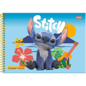 Caderno Desenho Univ Capa Dura Stitch Movie 80f