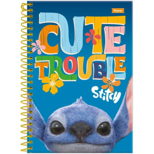 Caderno Espiral 1/4 Capa Dura Stitch Movie 80f-124263-55943