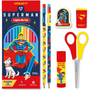 Kit Escolar Superman C/07 Pecas