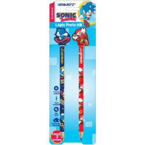 Lapis Preto Redondo Decorado Sonic Hb C/borracha (s)