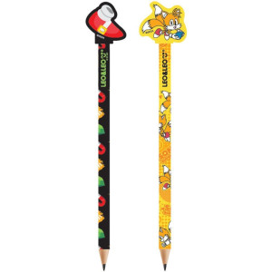 Lapis Preto Redondo Decorado Sonic Hb C/borracha (s)-119381-93236