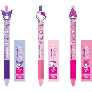 Lapiseira 0.7mm Hello Kitty + 20un.grafite (s)-119377-38145