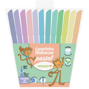Caneta Hidrografica Leo E Leo Tons Pastel 12cores