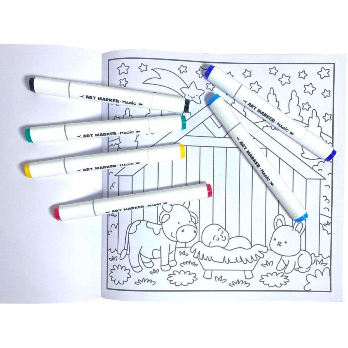 Livro De Colorir Fluffy And Biblical C/6canetinhas-124096-70093