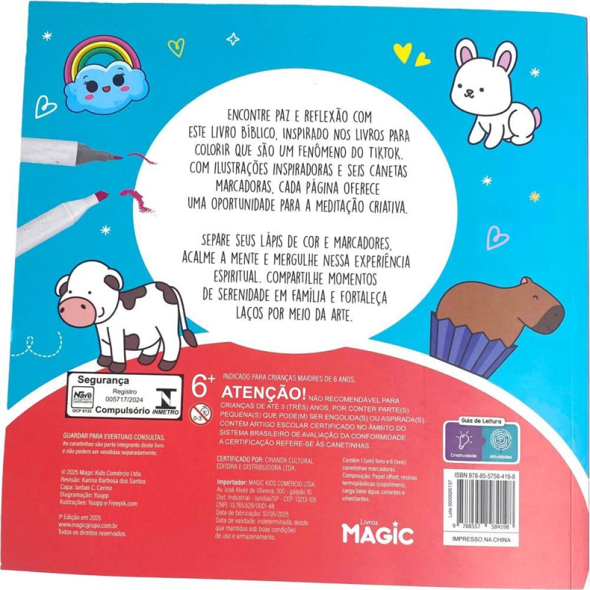 Livro De Colorir Fluffy And Biblical C/6canetinhas-124096-75025