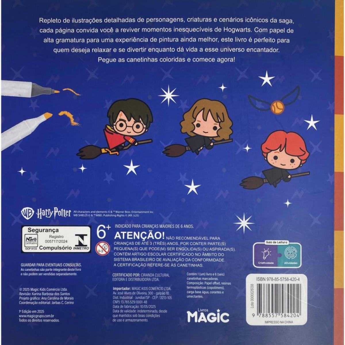 Livro De Colorir Harry Potter Comfy C/6canetinh-124087-25808