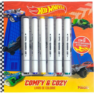 Livro De Colorir Hot Wheels Comfy C/6canetinhas