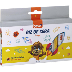 Giz De Cera Fino 15 Cores