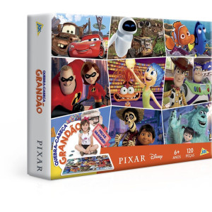 Quebra-cabeca Cartonado Pixar Grandao 120 Pcs