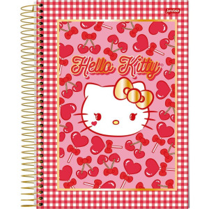 Caderno 01x1 Capa Dura Hello Kitty 80fls.-124462-38819