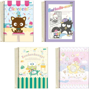 Caderno 01x1 Capa Dura Hello Kitty E Amigos 80fls.