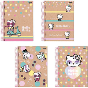 Caderno 01x1 Capa Dura Hello Kitty Kraft 80fls