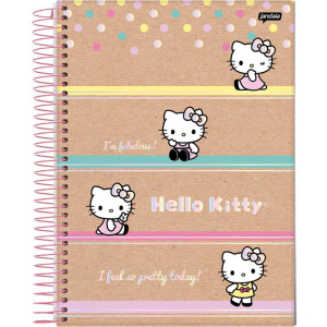 Caderno 01x1 Capa Dura Hello Kitty Kraft 80fls-124479-83132