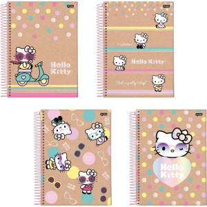 Caderno 10x1 Capa Dura Hello Kitty Kraft 160fls.