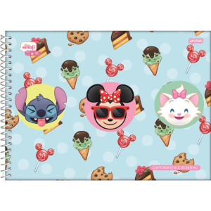 Caderno Desenho Univ Capa Dura Disney Emoji 80fls.-124473-49355