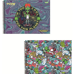 Caderno Desenho Univ Capa Dura Flow 80fls.