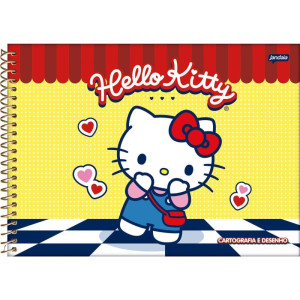 Caderno Desenho Univ Capa Dura Hello Kitty 80fls
