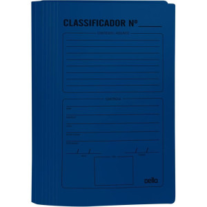 Pasta Classificador Rapido Plastica Com Grampo E Impressao Azul