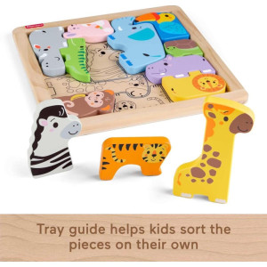 Fisher Price Wood Quebra- Cabeca Zoologico 12pcs-121315-23404