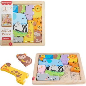 Fisher Price Wood Quebra- Cabeca Zoologico 12pcs-121315-63427