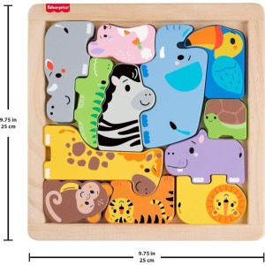Fisher Price Wood Quebra- Cabeca Zoologico 12pcs-121315-96093