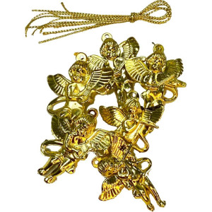 Artigo Para Decoracao Natal Pingente Anjo 4,5cm Dourado