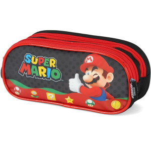 Estojo Triplo Super Mario Bros Preto-119958-69760