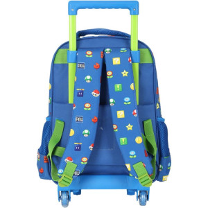 Mochila Infantil Com Rodinha Super Mario Bros G Azul-119951-69898