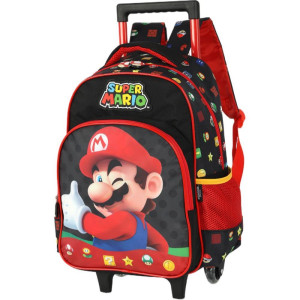 Mochila Infantil Com Rodinha Super Mario Bros G Preta-119952-32095