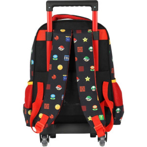 Mochila Infantil Com Rodinha Super Mario Bros G Preta-119952-70459