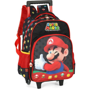 Mochila Infantil Com Rodinha Super Mario Bros G Preta