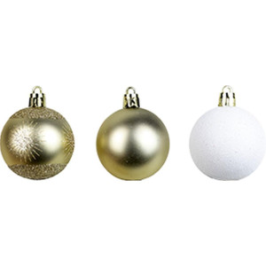 Artigo Para Decoracao Natal Bola 5cm 3mod.champ/bco C/10un