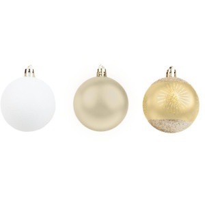 Artigo Para Decoracao Natal Bola 6cm 3mod.champ/bco C/08un