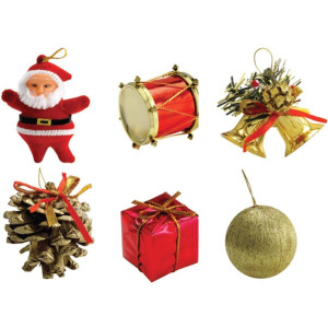 Artigo Para Decoracao Natal Enfeite Verm/dourado 3,6cm (s)